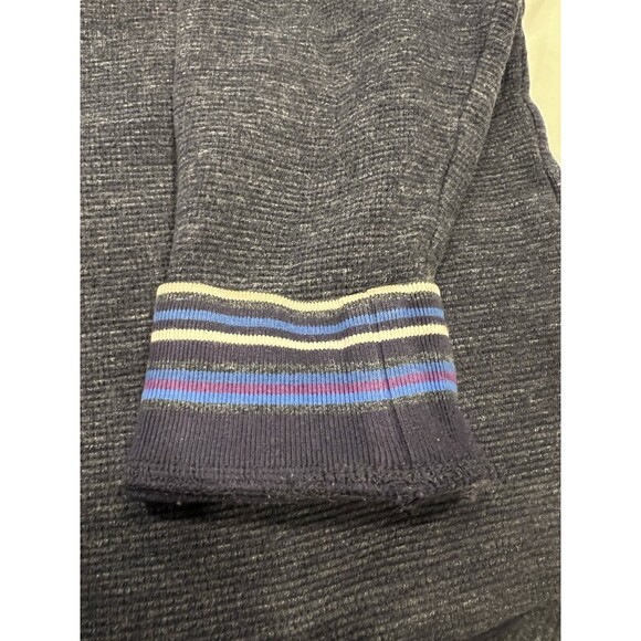 Robert Graham Sweater Men’s Large Flip Cuff Pullover Quarter Zip Navy - Picture 3 of 10